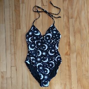 Killstar Black and White Celestial Swimwear